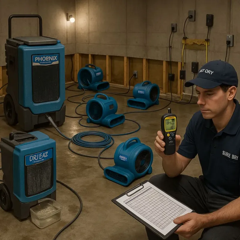 Structural Drying and Dehumidification process in Danielson, CT